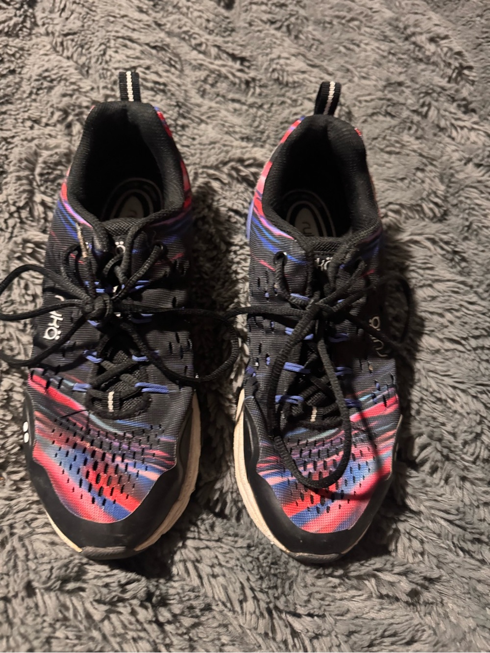 Ryka Kids Sneakers in Black with Pink & Blue Accents
